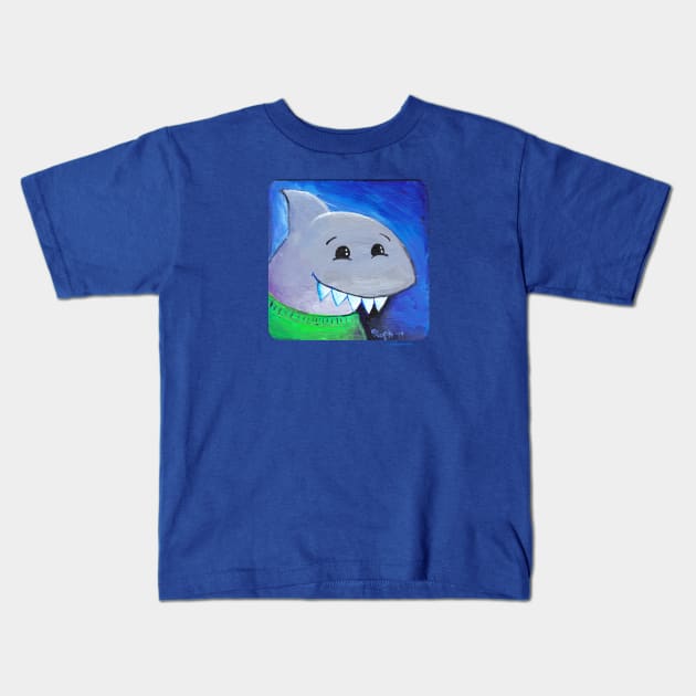 Cute Shark - Great White Shark Kids T-Shirt by Steph Calvert Art